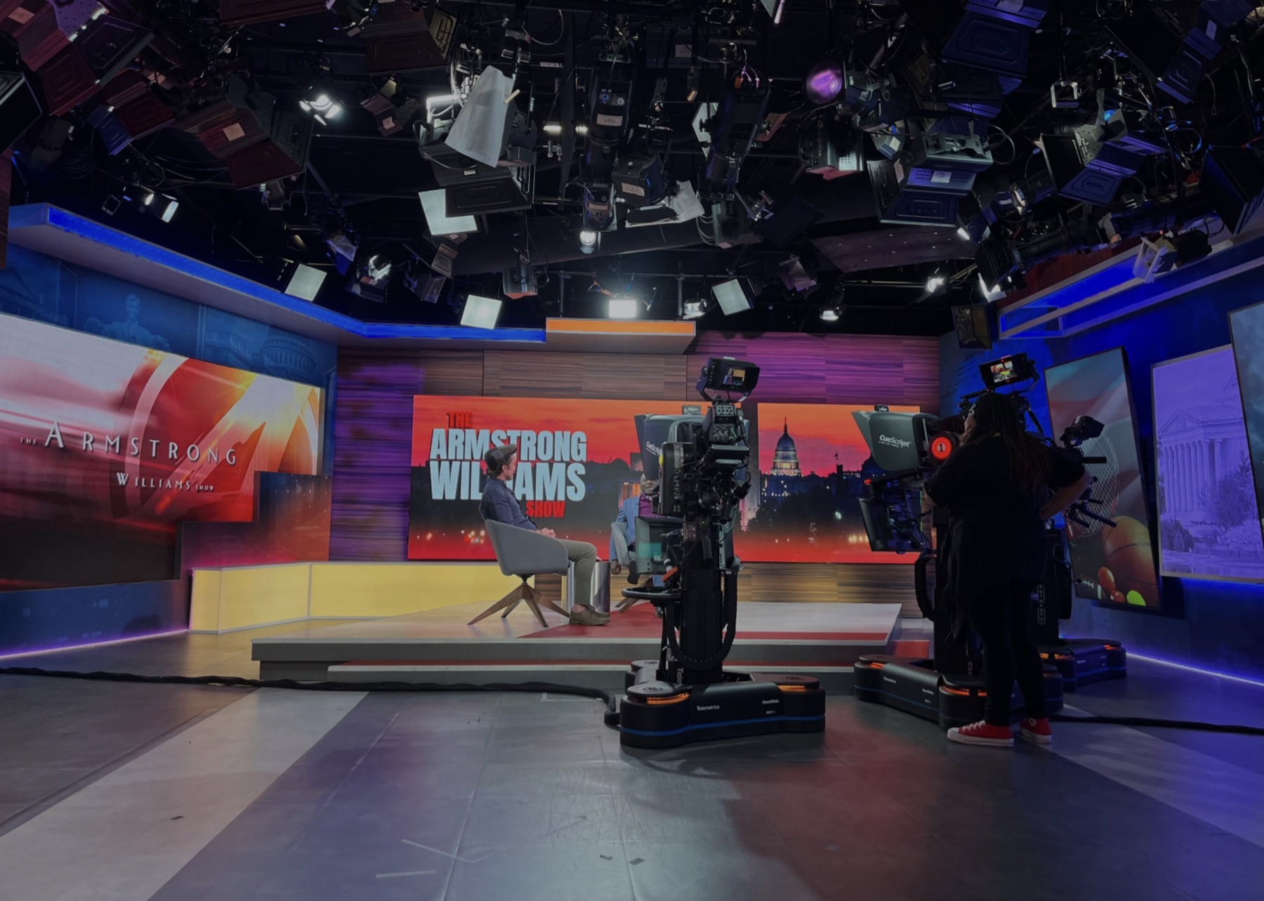 The Armstrong Williams Show studio during Dugan Bridges’s interview